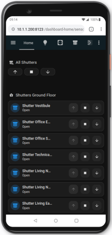 Home Assistant Stínění Home Assistant Žaluzie